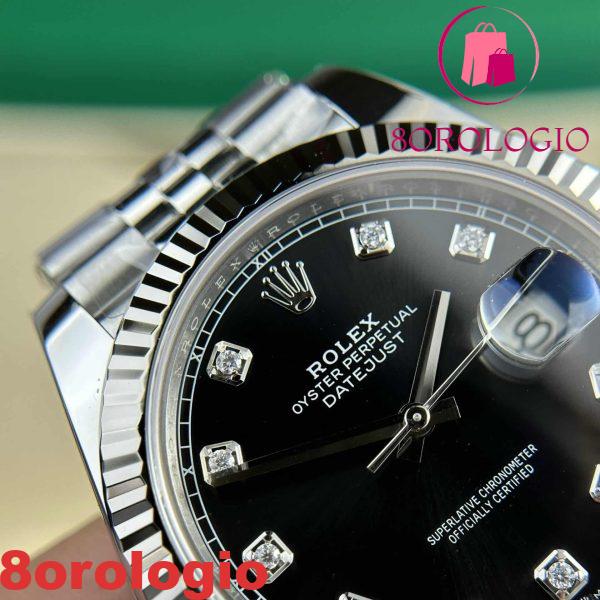 Replica migliore della fabbrica Clean Rolex Datejust 126334 quadrante nero diamanti Jubilee 41mm Orologio - immagine 10