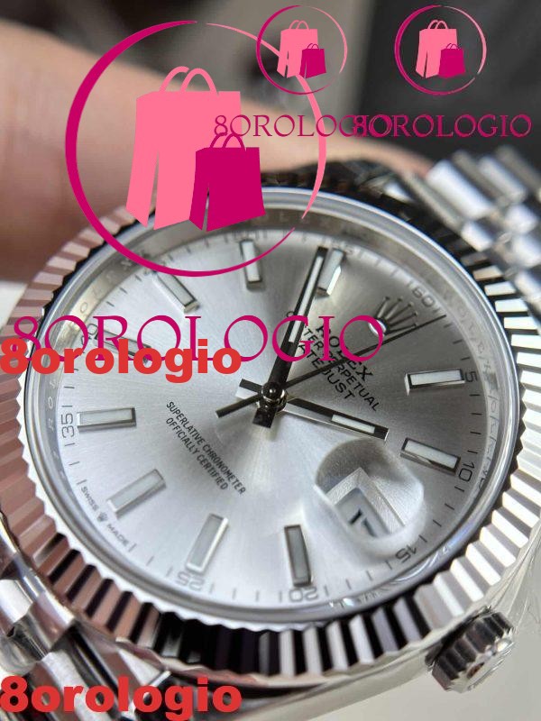 Replica di alta qualità Rolex Datejust 126334 Quadrante Argento Indici Luminosi Bracciale Jubilee VSF 41mm Orologio - immagine 9