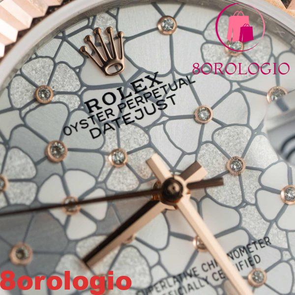 Replica Rolex Datejust 278271 Quadrante Argento Floreale Bicolore Oro Rosa 10K Jubilee Migliore 31mm Orologio - immagine 10