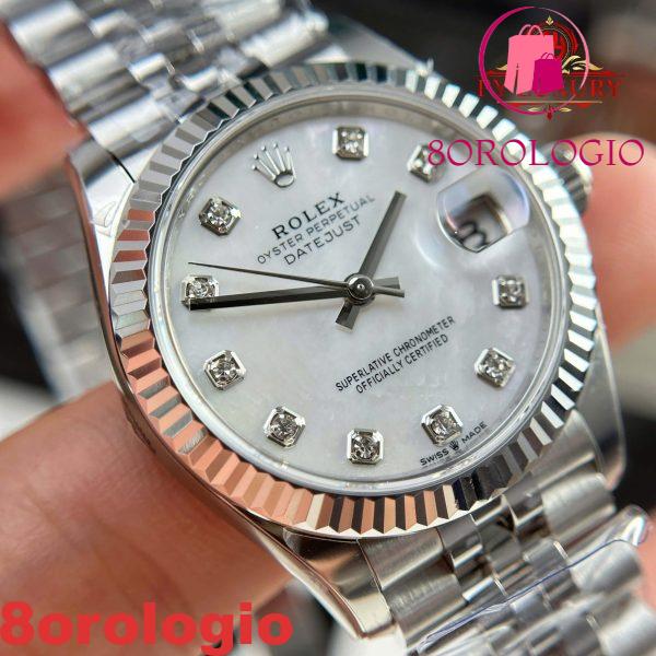 Replica Rolex Datejust 278274 Quadrante in MOP Bianco Bracciale Jubilee 1:1 Migliore 31mm Orologio - immagine 10