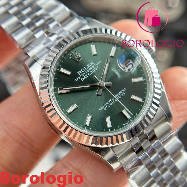 Rolex Datejust 278274-0018 Quadrante Verde Menta Lunetta Zigrinata Bracciale Jubilee Migliore Replica THB 31mm Orologio - immagine 11