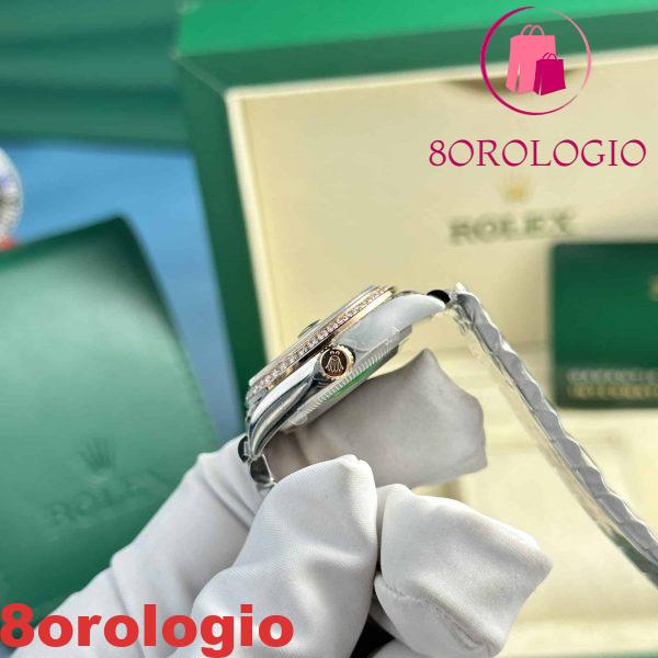 Replica Rolex Datejust 278381RBR-0018 Due Toni Oro Rosa Quadrante Ardesia Ghiera con Diamanti Bracciale Jubilee 31mm Orologio - immagine 7