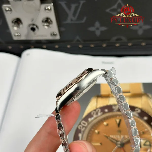 Replica migliore 1:1 Rolex Datejust 278271 Bicolore Oro Rosa Quadrante in Cioccolato con Diamanti Bracciale Jubilee 31mm THB Orologio - immagine 7