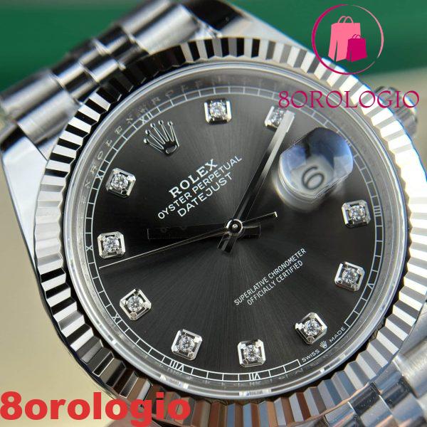 Rolex Datejust 41 126334 Quadrante Grigio con Diamanti Bracciale Jubilee Miglior Replica Clean Factory Orologio - immagine 10