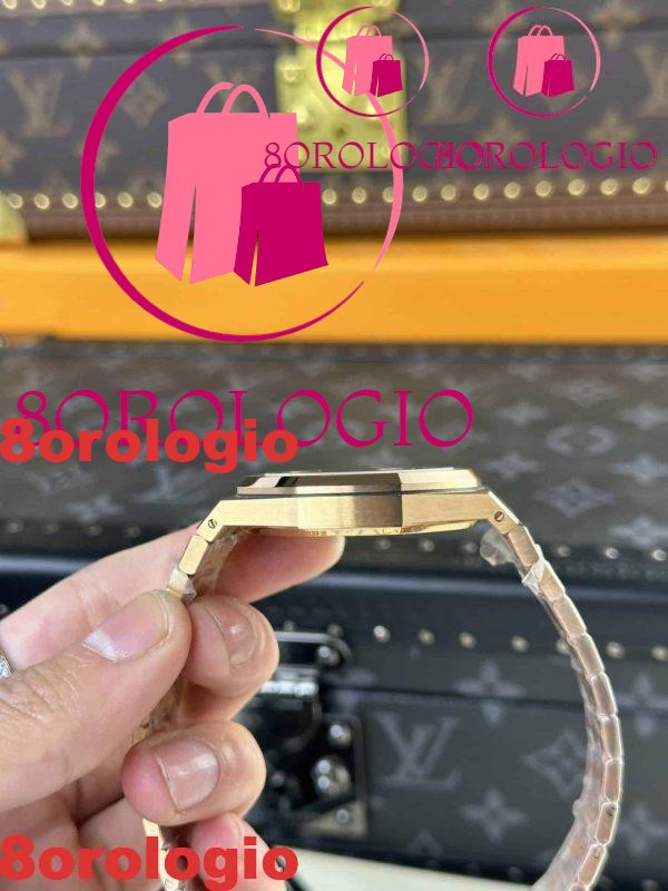 Audemars Piguet Royal Oak 15400OR Oro Rosa Quadrante Nero Replica 41mm Orologio - immagine 6