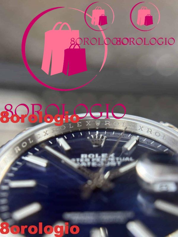Rolex Datejust Quadrante Motivo Blu Bracciale Jubilee Luminoso Replica Super Clone 36mm Orologio - immagine 9