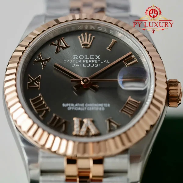 Replica Rolex Datejust 278271 Bicolore Oro Rosa Quadrante Ardese con Diamanti Cinturino Jubilee 1:1 Migliore THB 31mm Orologio - immagine 8