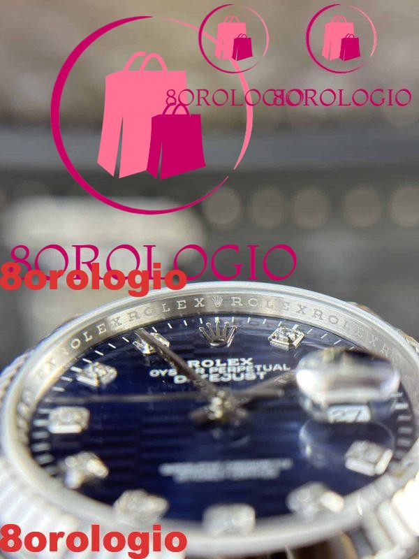 Rolex Datejust Quadrante Blu con Motivo Diamanti Jubilee Alta Qualità Replica 36mm Orologio - immagine 9