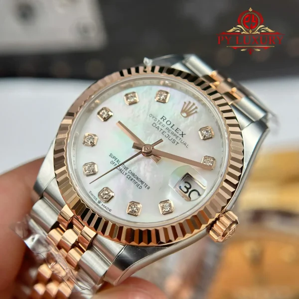 Rolex Datejust 278271-0026 Bicolore Oro Rosa Quadrante Madreperla Diamanti Jubilee Replica 1:1 THBF 31mm Orologio - immagine 8