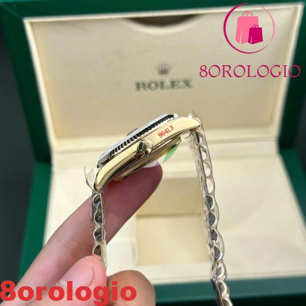Replica Rolex Day-Date 128238-0069 Oro Giallo Quadrante Verde Ombré con Diamanti 158g Super Clone QF 36mm Orologio - immagine 6