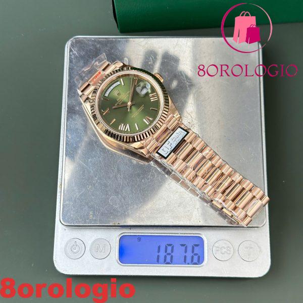 Rolex Day-Date 228235 Oro Rosa Quadrante Verde Oliva 187g Best Replica QF 40mm Orologio - immagine 8