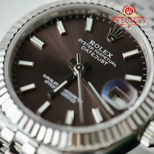 Rolex Datejust 278274 Quadrante Grigio Scuro Lunetta Zigrinata Bracciale Jubilee Miglior Replica THB 31mm Orologio - immagine 8