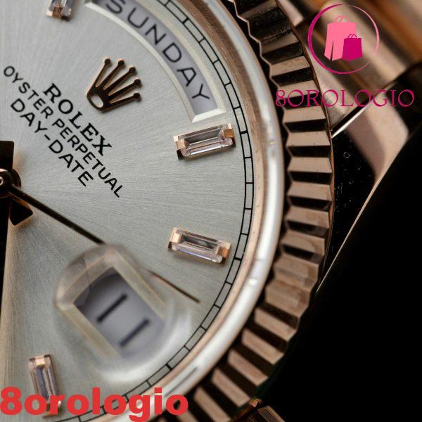 Replica Rolex Day-Date 228235 Sundust con Quadrante Baguette Diamante 18K Oro Rosa V3 GMF 40mm Migliore Orologio - immagine 7