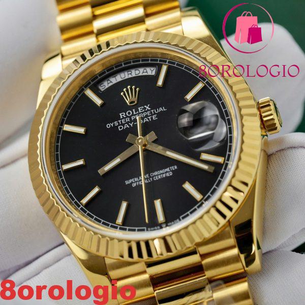 Rolex Day-Date 228238 Quadrante Nero Luminoso Oro 18K Replica GMF V3 Migliore 40mm Orologio - immagine 10