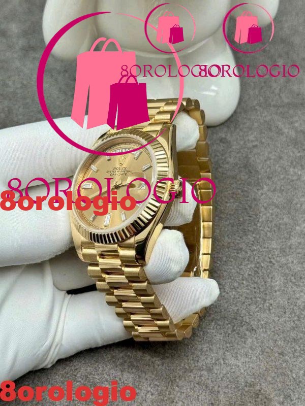 Rolex Day-Date 228238 Replica Quadrante Champagne Oro Massiccio 18K Diamanti CVD 40mm Orologio - immagine 6