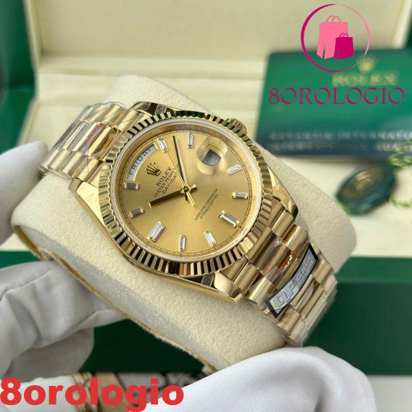 Rolex Day-Date 228238-0005 Oro Giallo Quadrante Champagne Baguette 184g Replica di Migliore Qualità 40mm Orologio - immagine 8