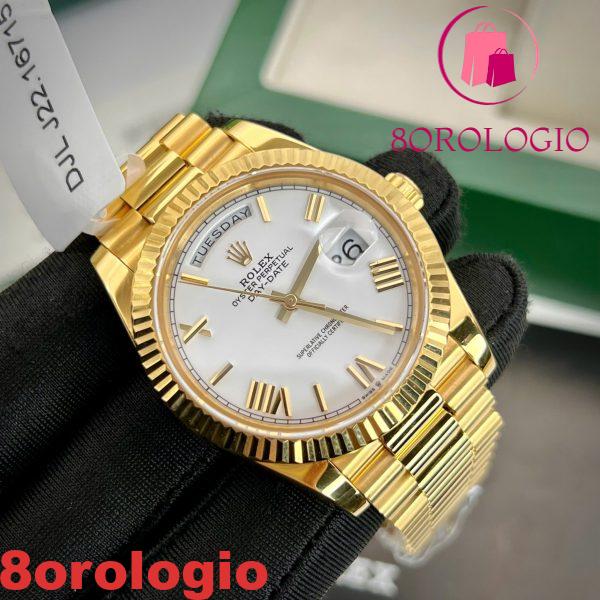 Replica migliore GMF V3 Rolex Day-Date 228238-0042 Quadrante bianco con numeri romani rivestimento in oro 18K 40mm Orologio - immagine 8
