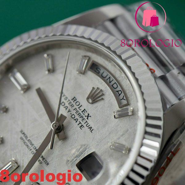 Rolex Day-Date 228239 Quadrante Meteorite Custom Moissanite Indici Ora GMF V3 Migliore Replica 40mm Orologio - immagine 7