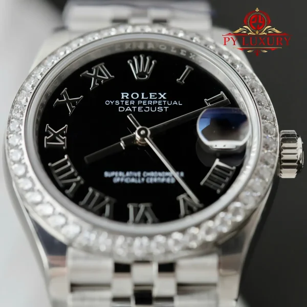 Replica migliore Rolex Datejust 278384RBR Quadrante Nero Romano Lunetta con Diamanti Bracciale Jubilee THB 31mm Orologio - immagine 7