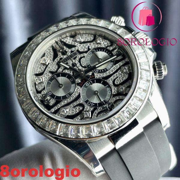 Rolex Daytona 'Eye Of The Tiger' 116589TBR Custom Moissanite Cinturino in Gomma Migliore Replica 40mm Orologio - immagine 7