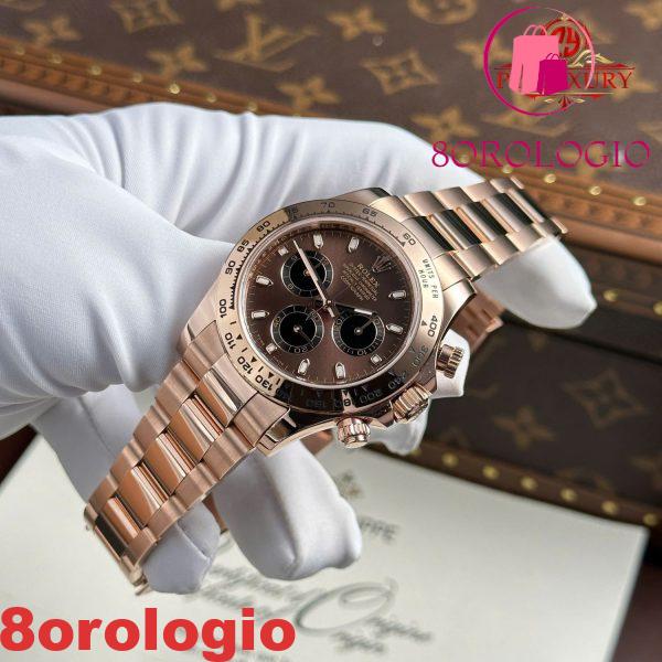 Rolex Daytona 116505 Quadrante Cioccolato Oro Rosa 18K Bracciale Oyster Rivestito Replica 1:1 Super Clone 40mm Orologio - immagine 11
