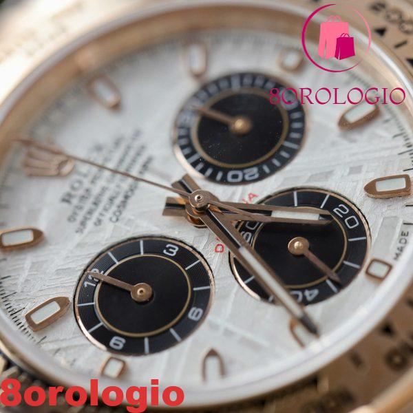 Rolex Daytona 116505-0014 Quadrante in Meteorite Bianca Oro Rosa 18K Rivestito 1:1 Migliore Replica 40mm Orologio - immagine 8