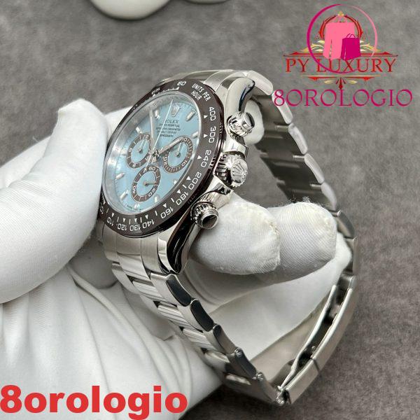 Rolex Daytona 116506 Quadrante Blu Ghiaccio 1:1 Custom Made CNC Real Platinum 950 Super Replica 40mm Orologio - immagine 7