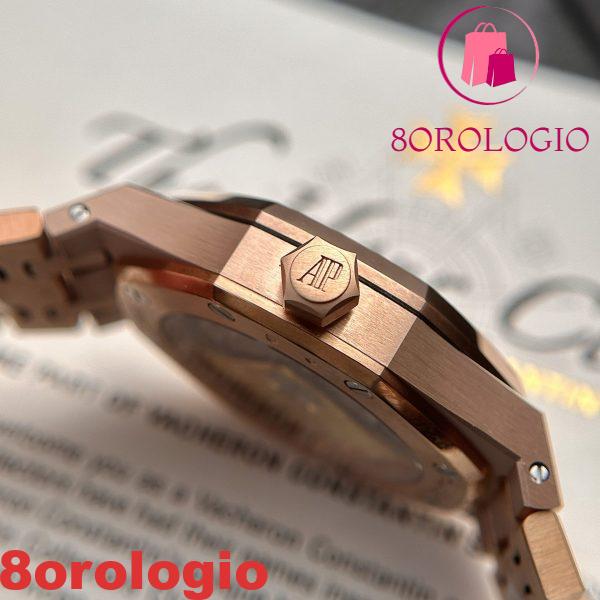 Audemars Piguet Royal Oak 15450OR Oro Rosa Quadrante Bianco Replica IP Factory 37mm Orologio - immagine 7