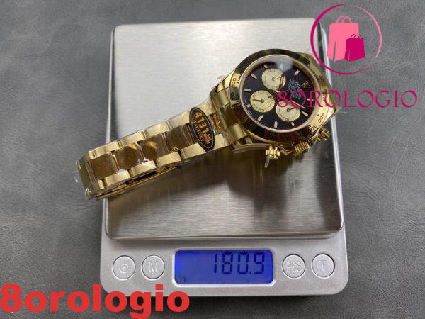 Rolex Daytona 126508-0002 Oro Giallo Quadrante Nero e Colore Champagne 180g Replica di Alta Qualità QF 40mm Orologio - immagine 7