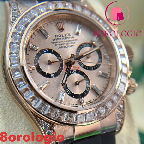 Rolex Daytona 126535TBR-0002 Quadrante Sundust con Diamanti Ghiera e Anse con Pietre CZ Oysterflex Super Clone 40mm replica Orologio - immagine 10