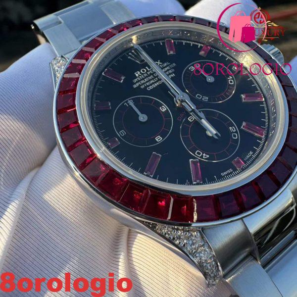 Rolex Daytona 126599TRU Oro Massiccio 18K Replica Personalizzata con Rubini Naturali e Diamanti Naturali 40mm Orologio - immagine 9