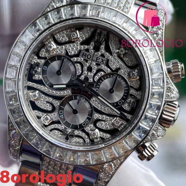 Replica Rolex Daytona Eye of the Tiger Bracciale in Metallo Moissanite Personalizzato Migliore 40mm Orologio - immagine 8