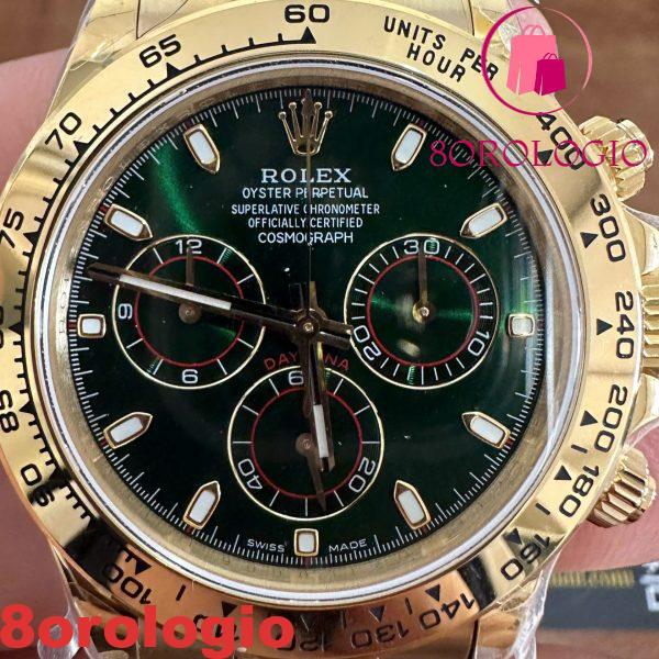 Rolex Daytona John Mayer 116508 Oro Giallo Quadrante Verde Peso 175g Migliore Replica QF 40mm Orologio - immagine 8