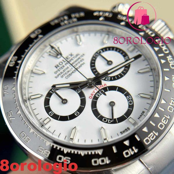 Rolex Daytona Panda 126500LN Quadrante Bianco Replica Super Clone Clean Factory 40mm Orologio - immagine 8