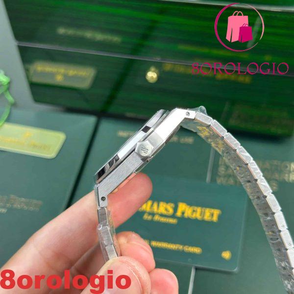 Audemars Piguet Royal Oak 15454BC Frosted White Gold White Dial Migliore Replica APSF 37mm Orologio - immagine 7