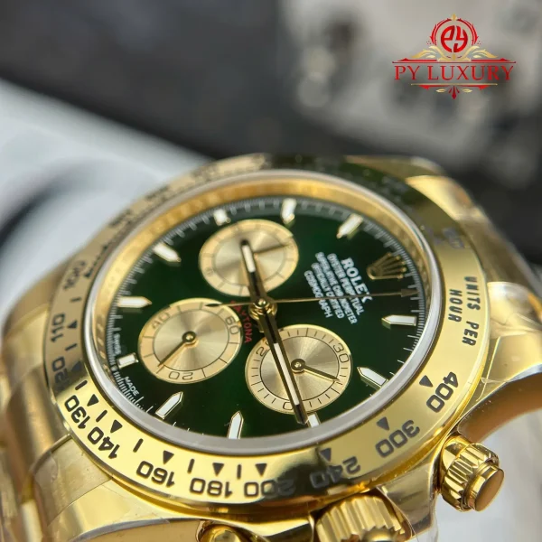 Rolex Daytona 126508 Oro Giallo Quadrante Verde & Oro Replica 1:1 THBF 40mm Orologio - immagine 9