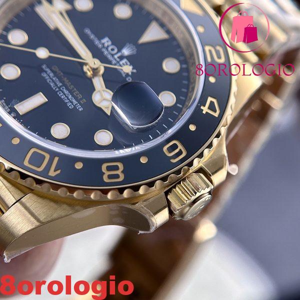 Replica Rolex GMT-Master II 126718GRNR-0001 Oro Giallo Quadrante Nero Jubilee 1:1 Clean Factory 40mm Orologio - immagine 8
