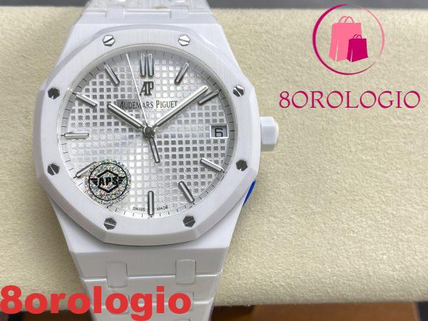Audemars Piguet Royal Oak 15500 White Ceramic White Dial replica 1:1 Super Clone APSF 41mm Orologio - immagine 7