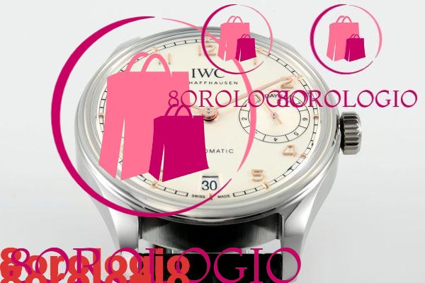 IWC Portugieser IW501701 Acciaio Quadrante Argento Cinturino in Pelle Nera Replica Migliore APSF 42mm Orologio - immagine 7