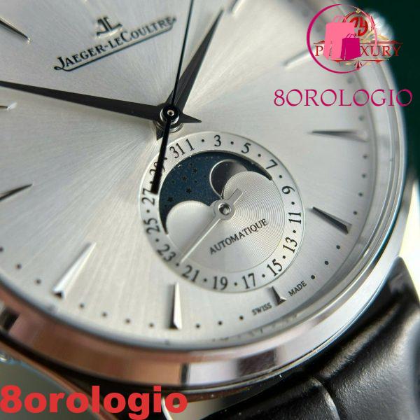 Replica Migliore di Jaeger-LeCoultre Master Ultra Thin Moon Quadrante Argento Pelle APSF 39mm Orologio - immagine 9