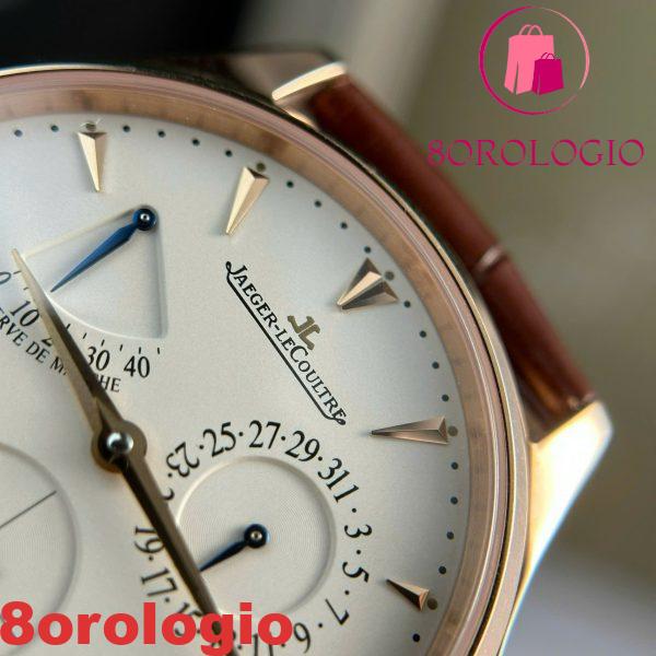 Jaeger-LeCoultre Master Ultra Thin Reserve De Marche Oro Rosa Quadrante Champagne Cinturino in Pelle Miglior Replica ZF 39mm Orologio - immagine 10