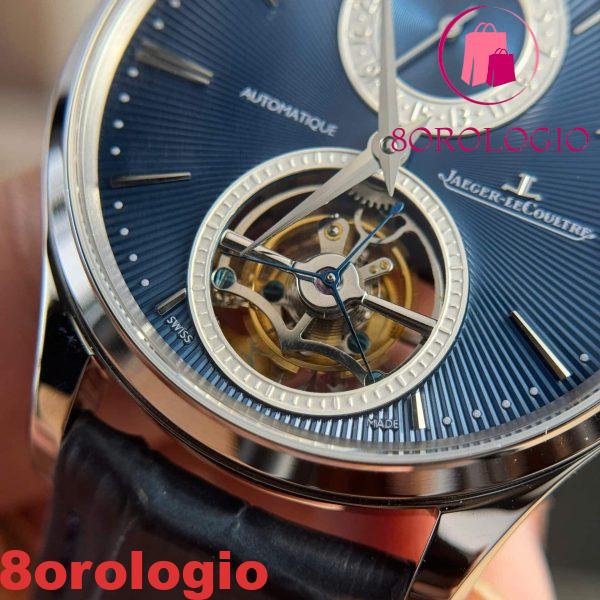 Jaeger-LeCoultre Master Ultra Thin Tourbillon Quadrante Blu Pelle Migliore Replica APSF 40mm Orologio - immagine 8