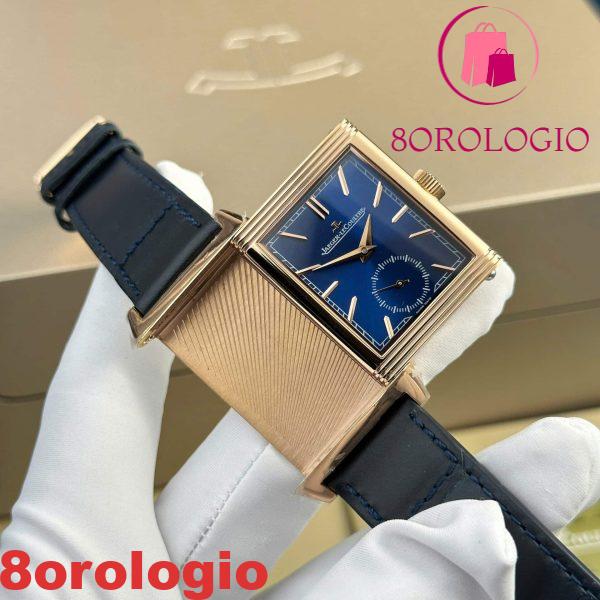Jaeger-LeCoultre Reverso Tribute Monoface Small Seconds Oro Rosa Quadrante Blu Migliore Replica MGF 45.6×27.4mm Orologio - immagine 7