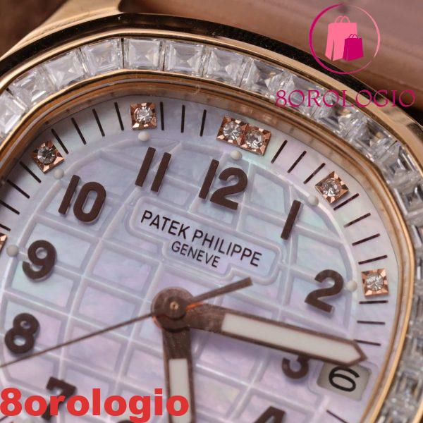Patek Philippe Aquanaut 5072R-001 Replica Oro 18K Custom Baguette Moissanite Bezel 35.6mm Orologio - immagine 9