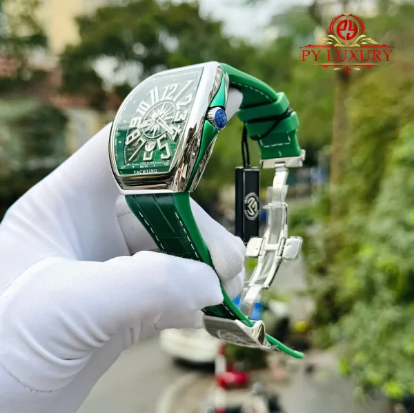 Franck Muller Vanguard V45 Yachting Quadrante Verde Cinturino in Pelle 1:1 Replica ABF 45mm Orologio - immagine 6