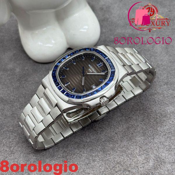 Replica Patek Philippe Nautilus 5711/111P-001 Zaffiro Blu Personalizzato 1:1 Platino Reale 40mm Orologio - immagine 6
