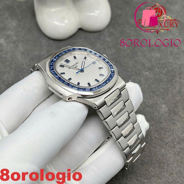 Patek Philippe Nautilus 5711/111P-010 Replica Platino 950 Zaffiri Blu 40mm Orologio - immagine 6