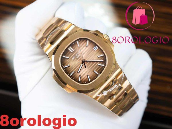 Patek Philippe Nautilus 5711/1R Quadrante Marrone 18K Orologio Placcato Miglior Replica 3KF 40mm Orologio - immagine 6