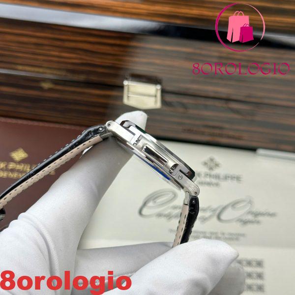 Patek Philippe Nautilus 5712 Quadrante Blu con Ghiera di Pietre a Baguette Funzioni Complete PPF Migliore Replica 40mm Orologio - immagine 6