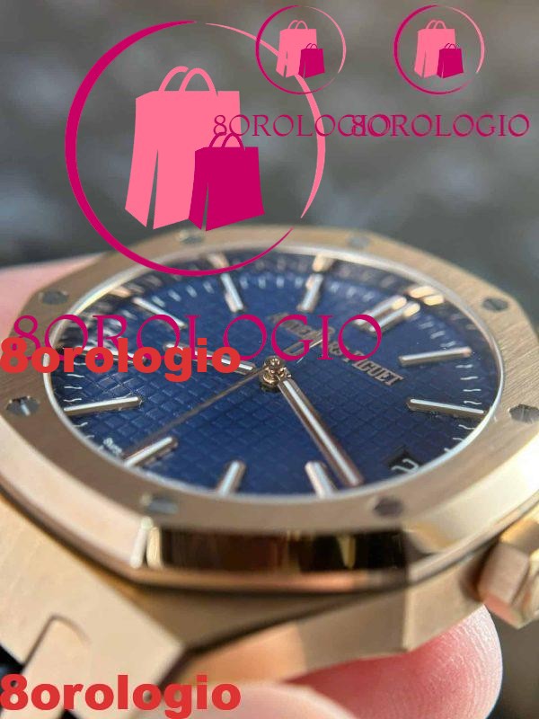 Audemars Piguet Royal Oak 15510OR 50th Anniversary Quadrante Blu Pelle Migliore Replica APSF 41mm Orologio - immagine 7
